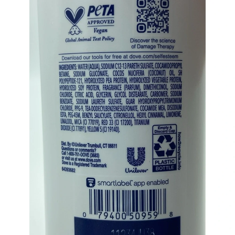 Dove Bond Strength Damage Therapy Shampoo Lot Of 2 12 Oz. Bio-Protein Repair